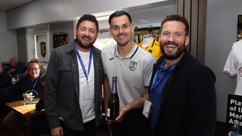 Envirotech representatives attending a Livingston FC match sponsorship presentation