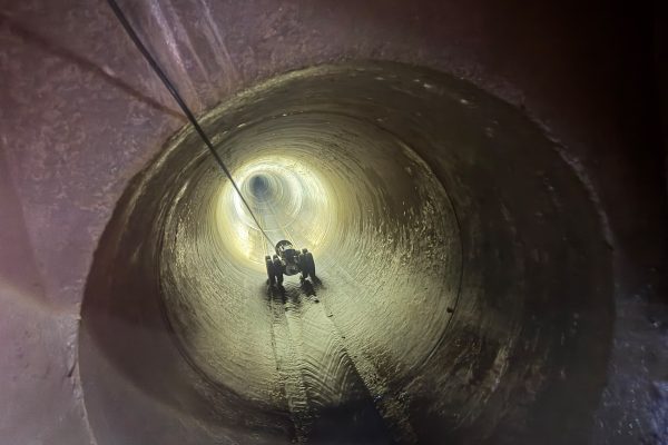 Site photograph from the Cumbernauld 900 mm surface-water sewer CCTV survey