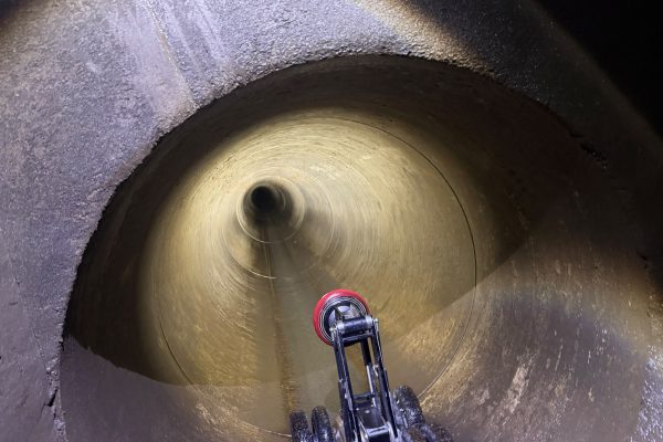 CCTV drainage survey work undertaken for the 900 mm surface-water sewer at Cumbernauld