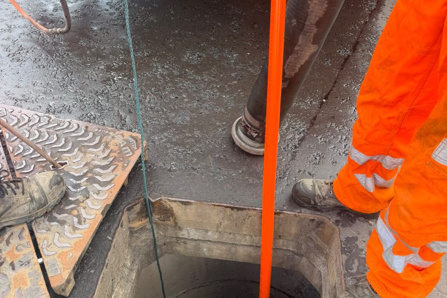 Drainage survey and cleaning works documented during the Crieff project