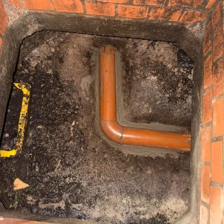 Repair works to a damaged drainage manhole