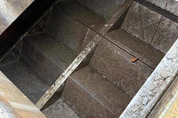 Photograph documenting drainage maintenance work on the Scottish Water CSO programme