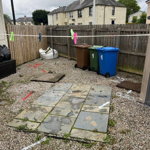 Drainage investigation photograph from a residential property extension project
