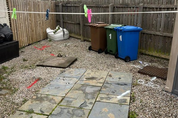 Drainage investigation photograph from a residential property extension project