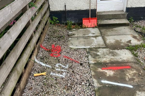 Residential property drainage survey and investigation photograph