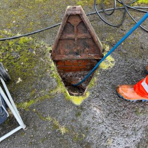 High-pressure water jetting during drain clearance
