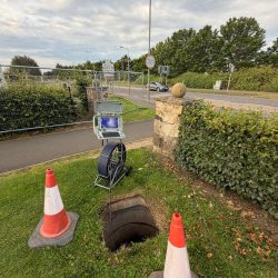 CCTV drainage inspection being carried out on site