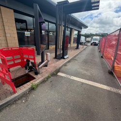 CCTV drainage survey being carried out at retail premises